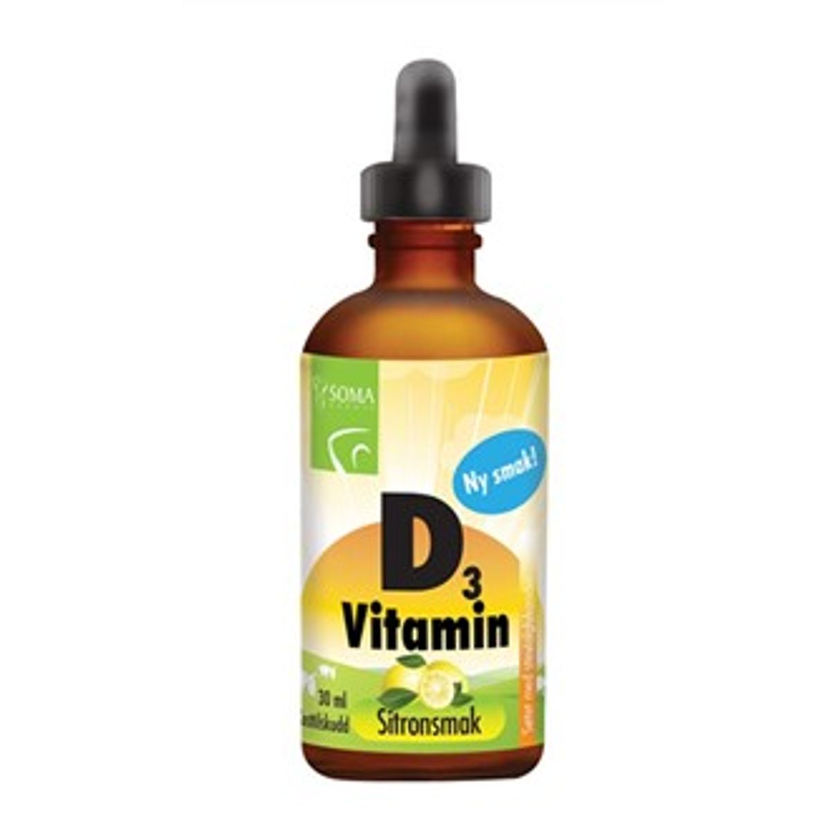 Soma D3 vitamin flytende sitron 30ml